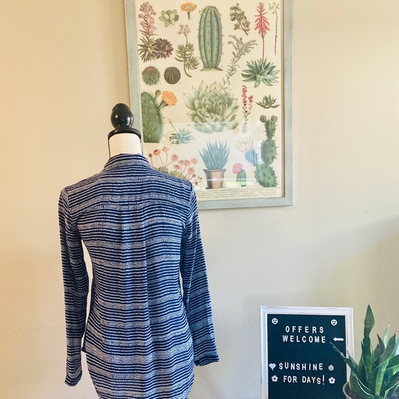 Navy and White Spotted Button Down Blouse - Picture 2 of 14